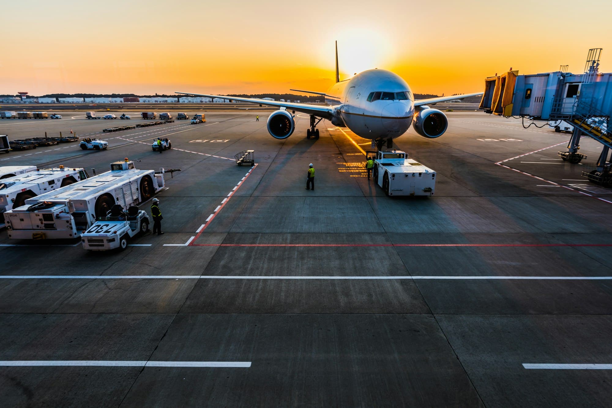 Cargo aircraft at the gate